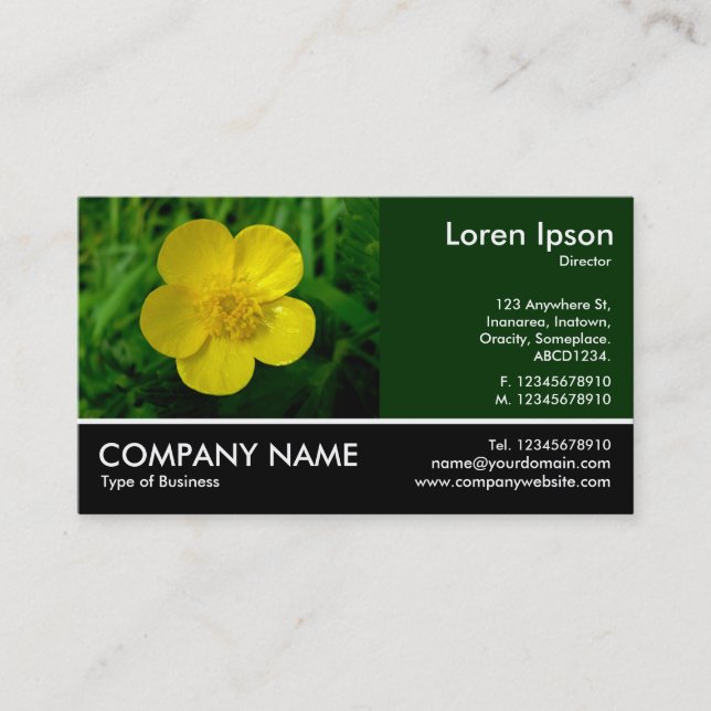 Footed Photo - Dk Green - Buttercup Business Card (Front)