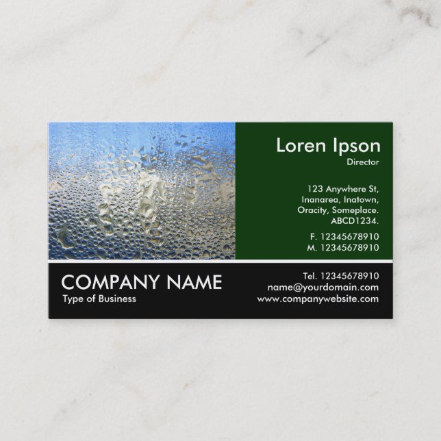 Footed Photo - Dk Green - Cool Water II Business Card (Front)