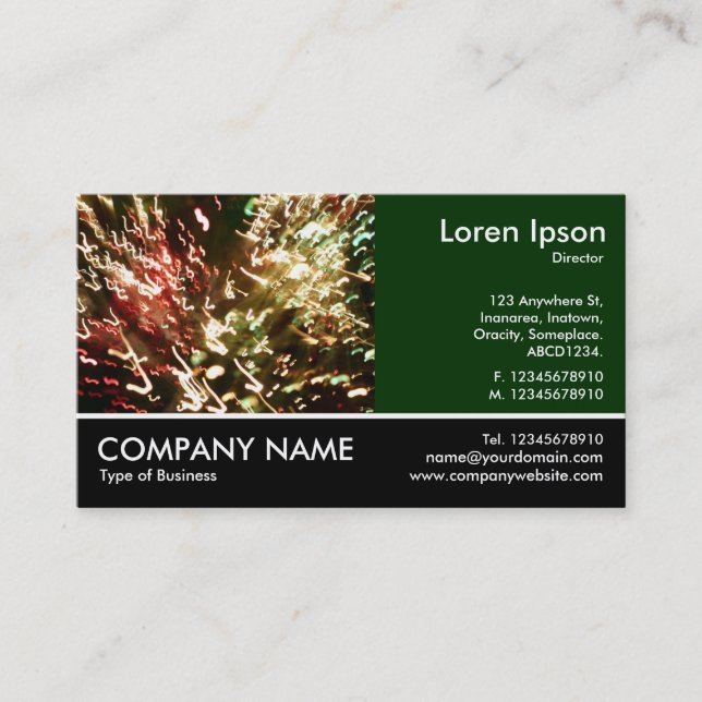 Footed Photo - Dk Green - Fibre Optics Business Card (Front)