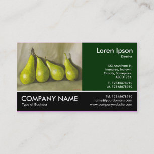 Footed Photo - Dk Green - Pears (Painting) Business Card