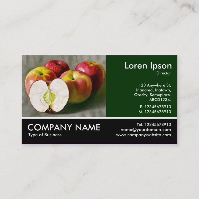 Footed Photo - Dk Green - Pink Ladies (Painting) Business Card (Front)
