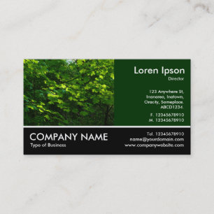 Footed Photo - Dk Green - Spring Leaves Business Card