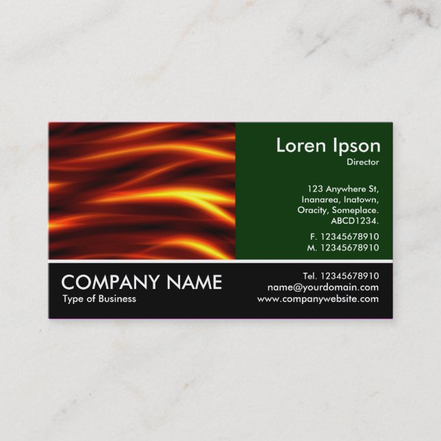 Footed Photo - Dk Green - Tongues of Fire Business Card (Front)