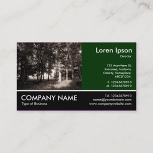 Footed Photo - Dk Green - Woods in the Park Business Card