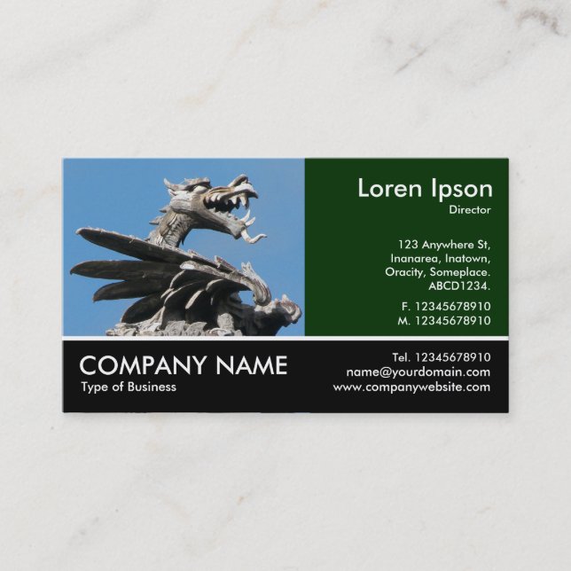Footed Photo - Dragon, City Hall, Cardiff Business Card (Front)