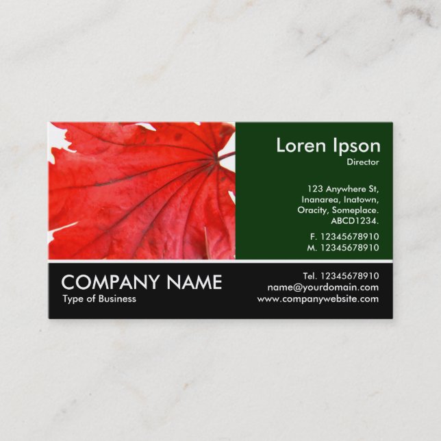 Footed Photo - Japanese Maple Leaf Business Card (Front)