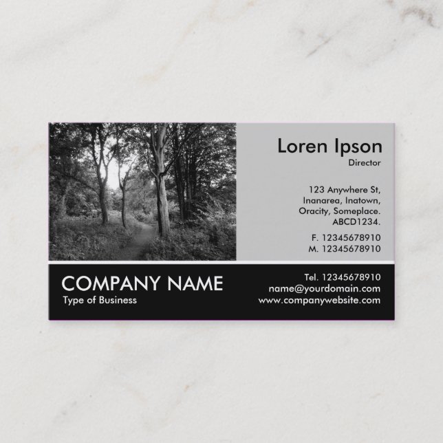 Footed Photo - Lt Grey - In the Woods Business Card (Front)