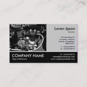 Footed Photo - Lt Grey - Motorbike Engine Business Card