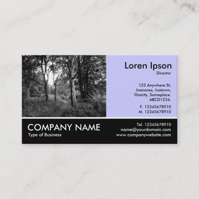 Footed Photo - Powder Blue - In the Woods Business Card (Front)