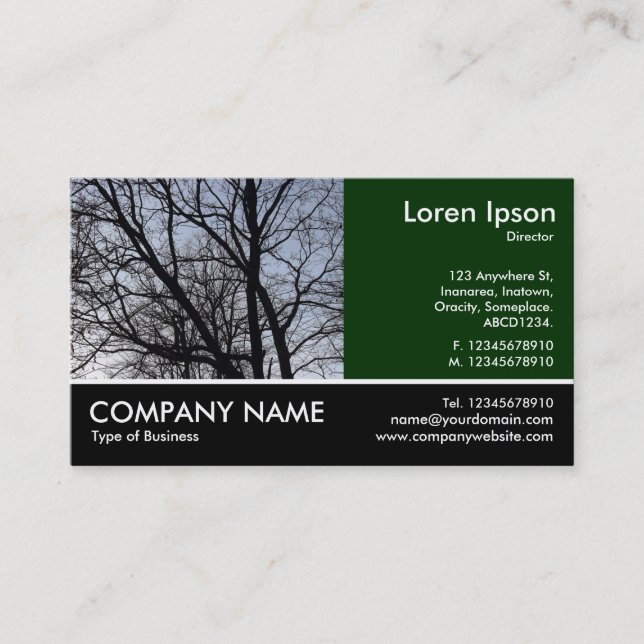 Footed Photo - Silhouetted Branches Business Card (Front)