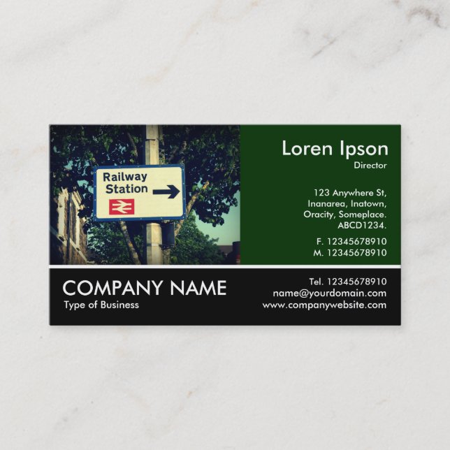 Footed Photo - Station Sign Business Card (Front)
