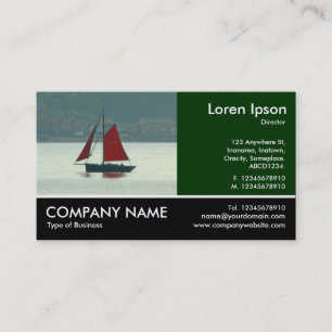 Footed Photo - Vintage Sailing Yacht Business Card