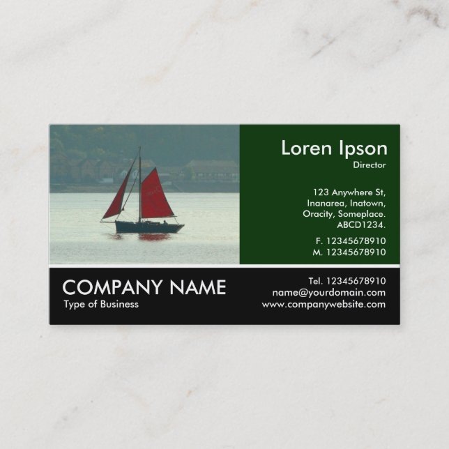 Footed Photo - Vintage Sailing Yacht Business Card (Front)