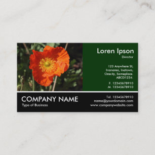 Footed Photo - Welsh Poppy Business Card