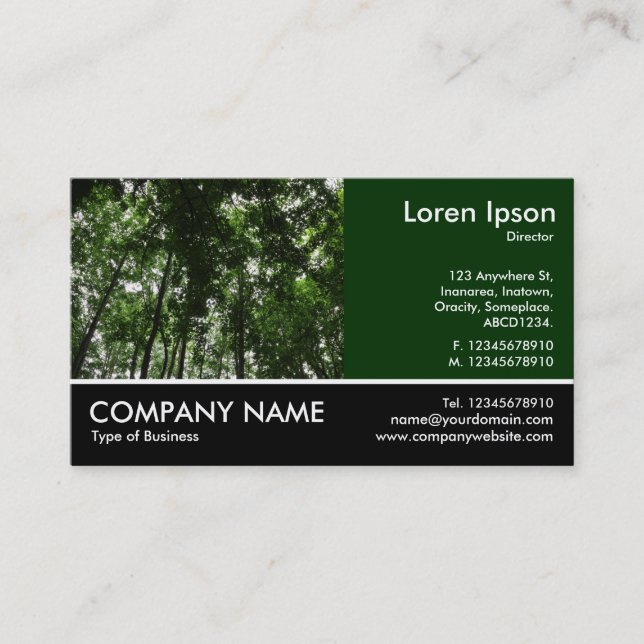 Footed Photo - Woodland Canopy Business Card (Front)