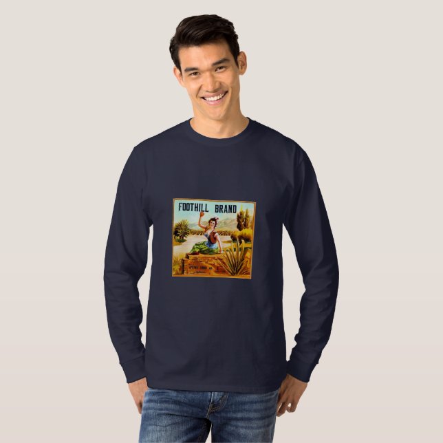 Foothill Brand Orange Crate Art T-Shirt (Front Full)