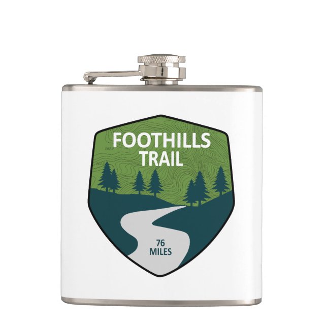 Foothills Trail North Carolina South Carolina Hip Flask (Front)