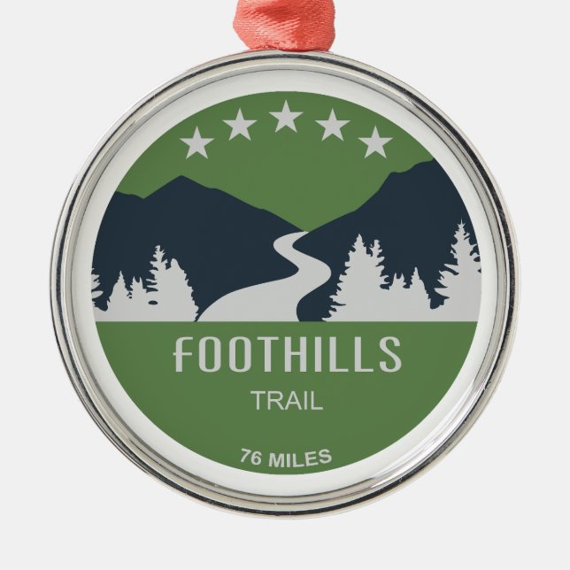 Foothills Trail North Carolina South Carolina Metal Tree Decoration (Front)