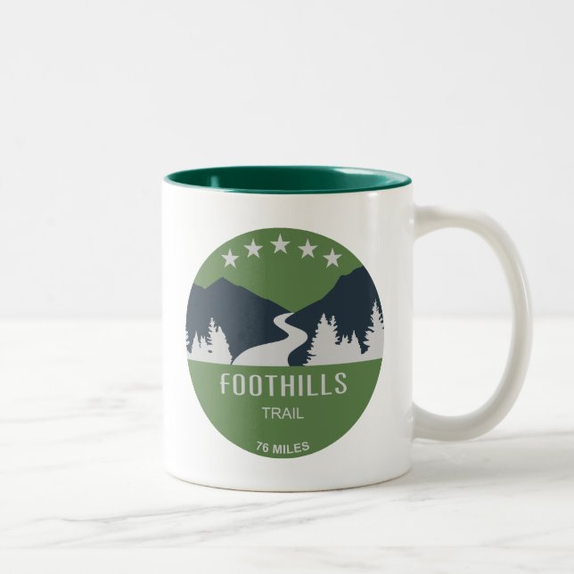 Foothills Trail North Carolina South Carolina Two-Tone Coffee Mug (Right)