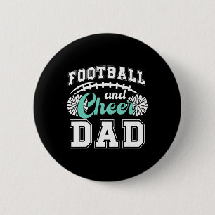 Footll And Cheer Dad Cheerleader And Footll Player 6 Cm Round Badge