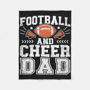 Footll And Cheer Dad Daddy Cheerleader Player Fath Fleece Blanket