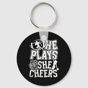 Footll And Cheer Dad Proud Cheerleading And Footll Key Ring