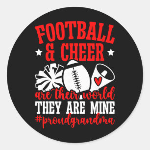 Footll And Cheer Grandma Cheerleading And Footll G Classic Round Sticker