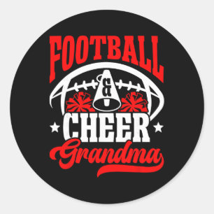 Footll And Cheer Grandma Of Footll Player And Chee Classic Round Sticker