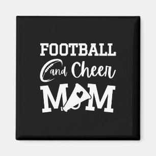 Footll And Cheer Mom Black Cheerleading Magnet