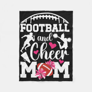 Footll And Cheer Mom Proud Cheerleading And Footll Fleece Blanket