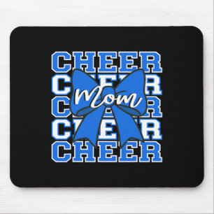 Footll Cheer Mum Game Day Blue Bow Cheerleading  Mouse Mat