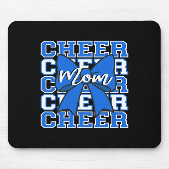 Footll Cheer Mum Game Day Blue Bow Cheerleading  Mouse Mat (Front)