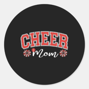 Footll Cheer Mum Game Day Cheerleading Proud Cheer Classic Round Sticker