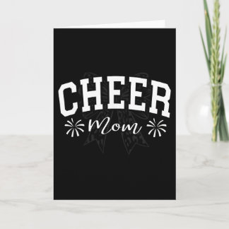 Footll Cheer Mum Game Day Leopard Bow Cheerleading Card