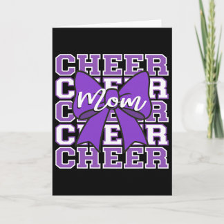 Footll Cheer Mum Game Day Purple Bow Cheerleading  Card