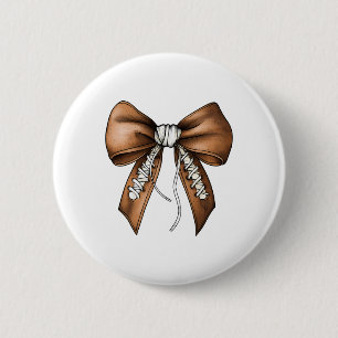 Footll Coquette Bow Cute Footll Game Day 6 Cm Round Badge