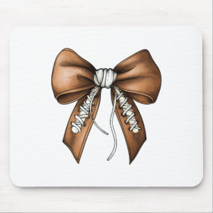 Footll Coquette Bow Cute Footll Game Day Mouse Mat