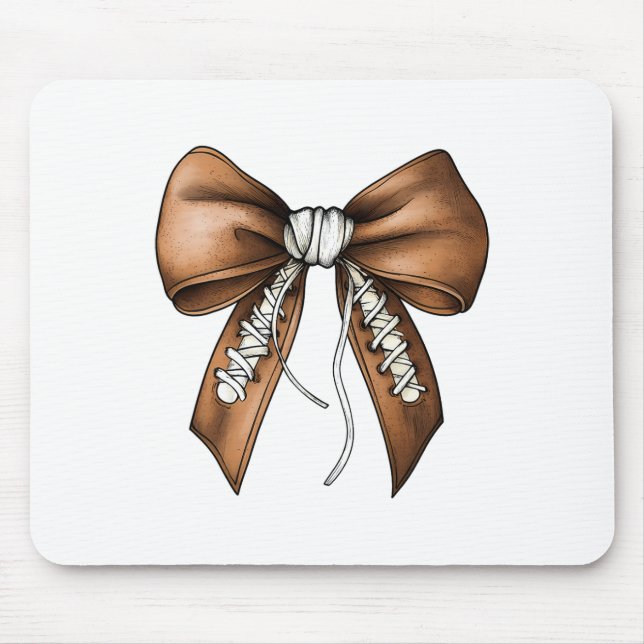 Footll Coquette Bow Cute Footll Game Day  Mouse Mat (Front)