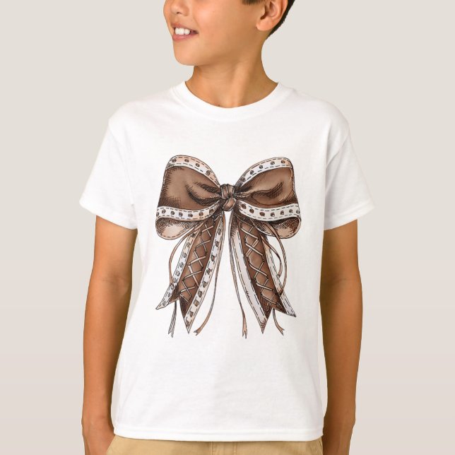 Footll Coquette Bow Game Day Shirt 2 Sided  (Front)