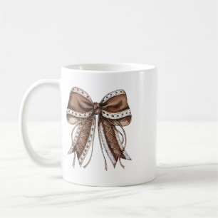 Footll Coquette Bow Game Day Shirt 2 Sided Coffee Mug