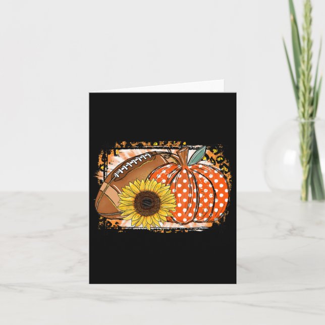 Footll Pumpkin Sunflower Footll Lover Fall Thanksg Card (Front)