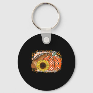 Footll Pumpkin Sunflower Footll Lover Fall Thanksg Key Ring