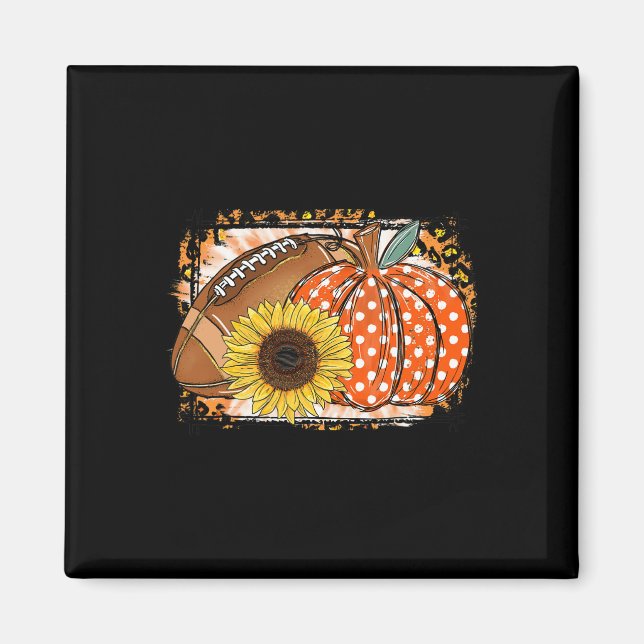 Footll Pumpkin Sunflower Footll Lover Fall Thanksg Magnet (Front)