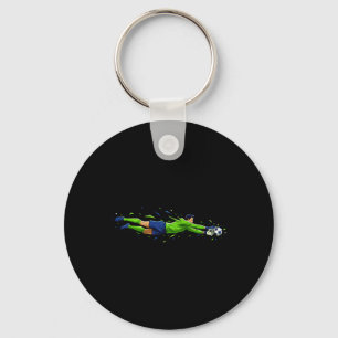 Footll Soccer Perfect Goalkeeper Safe Comic Key Ring