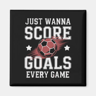 Footll Soccer Player Score More Goals Grroots For Magnet