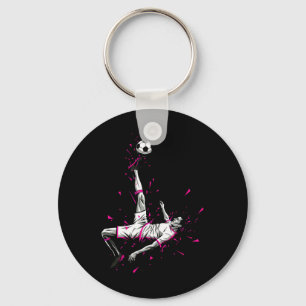 Footll Soccer Player Spectacular Bicycle Kick Comi Key Ring