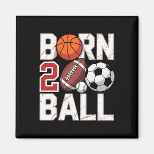Footll Soccer Sketll 2nd Birthday Boy Born Two Ll Magnet
