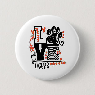Footll Tigers Paw Mum School Spirit 6 Cm Round Badge