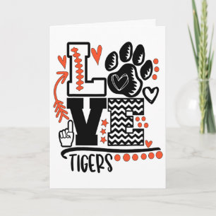 Footll Tigers Paw Mum School Spirit Card
