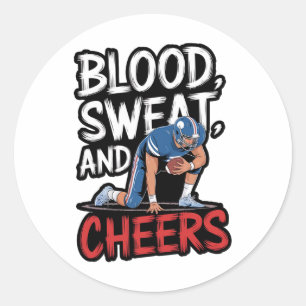 Footll Touchdown Footll Lover Sunday Lineman  Classic Round Sticker